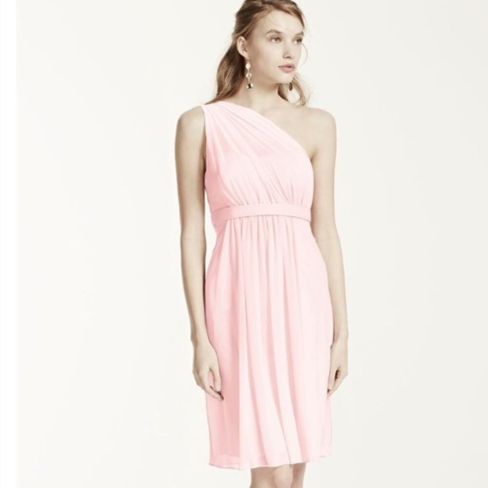 David's Bridal One Shoulder Petal Dress F15607 - Bridesmaid Wedding - Size 0